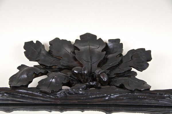 Black Forest Mirror with Oak Leaf Carvings, Austria, 1870s-TQA-1321961