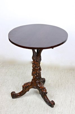 Black Forest Side Table with Hand-Carved Vine Theme, Austria, 1880s-TQA-1322317