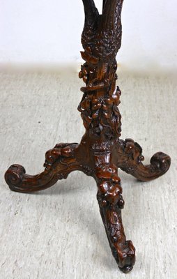 Black Forest Side Table with Hand-Carved Vine Theme, Austria, 1880s-TQA-1322317