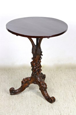 Black Forest Side Table with Hand-Carved Vine Theme, Austria, 1880s-TQA-1322317