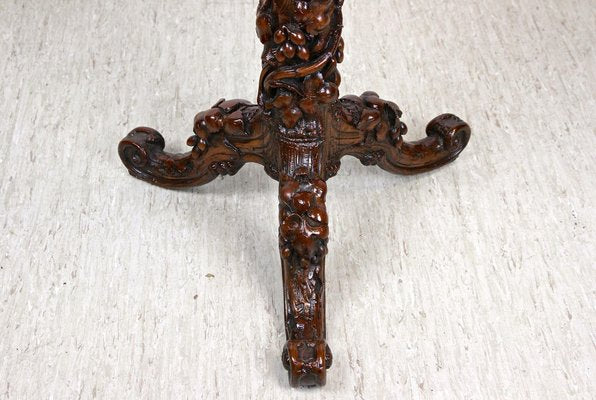 Black Forest Side Table with Hand-Carved Vine Theme, Austria, 1880s-TQA-1322317