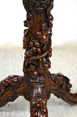 Black Forest Side Table with Hand-Carved Vine Theme, Austria, 1880s-TQA-1322317