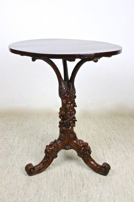 Black Forest Side Table with Hand-Carved Vine Theme, Austria, 1880s-TQA-1322317