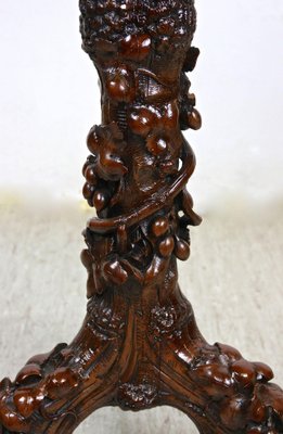 Black Forest Side Table with Hand-Carved Vine Theme, Austria, 1880s-TQA-1322317