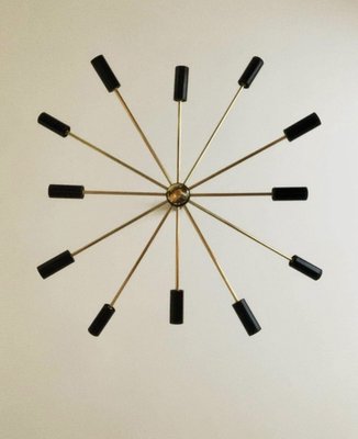 Black & Gold Sputnik Chandelier, 1960s-NUO-1289857