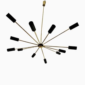 Black & Gold Sputnik Chandelier, 1960s-NUO-1289857