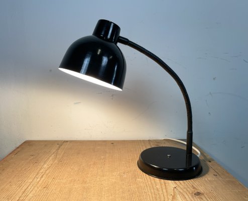 Black Industrial Gooseneck Table Lamp, 1960s-CGF-1404624