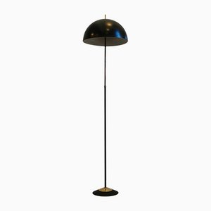 Black Lacquered Brass Frame Floor Lamp from Stilnovo, 1950s-KY-1094711