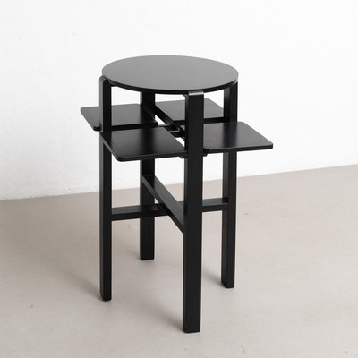 Black Lacquered Domino Side Table attributed to Charles Rennie Mackintosh, 1970s-WM-2035176