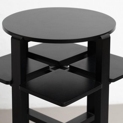 Black Lacquered Domino Side Table attributed to Charles Rennie Mackintosh, 1970s-WM-2035176