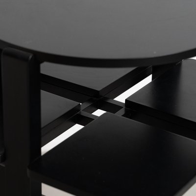 Black Lacquered Domino Side Table attributed to Charles Rennie Mackintosh, 1970s-WM-2035176