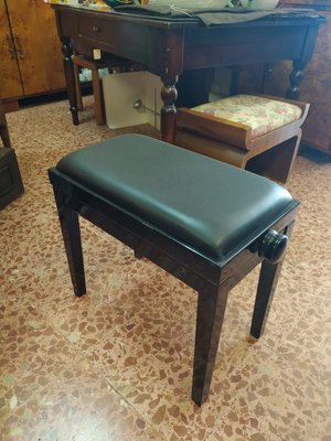 Black Lacquered Piano Stool, 1990s-RAQ-1374092