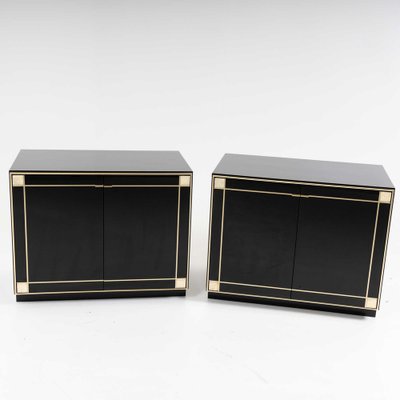 Black Lacquered Sideboards attributed to Pierre Cardin, France, 1980s, Set of 2-VEI-1824620