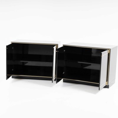 Black Lacquered Sideboards attributed to Pierre Cardin, France, 1980s, Set of 2-VEI-1824620