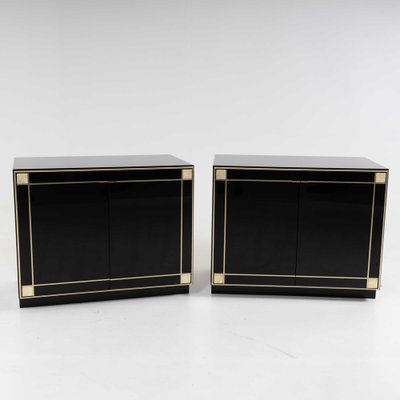 Black Lacquered Sideboards attributed to Pierre Cardin, France, 1980s, Set of 2-VEI-1824620