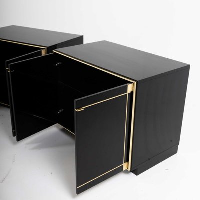 Black Lacquered Sideboards attributed to Pierre Cardin, France, 1980s, Set of 2-VEI-1824620