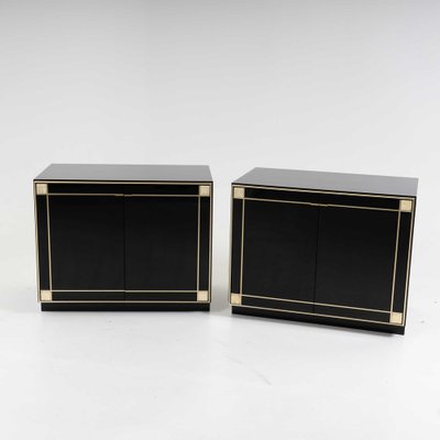 Black Lacquered Sideboards attributed to Pierre Cardin, France, 1980s, Set of 2-VEI-1824620