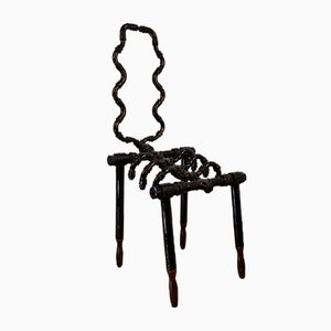 Black Lacquered Steel Squellette Chair, 1990s-IZV-1378188