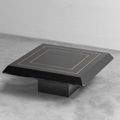 Black Lacquered Wooden Coffee Table, 1970s-ZLY-1777827