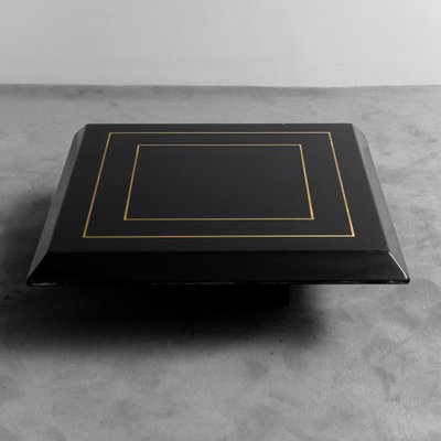 Black Lacquered Wooden Coffee Table, 1970s-ZLY-1777827