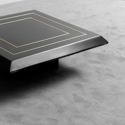 Black Lacquered Wooden Coffee Table, 1970s-ZLY-1777827