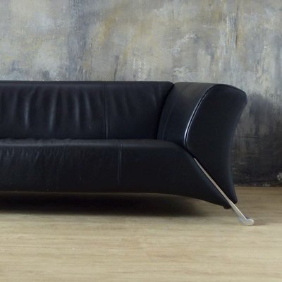 Black Leather 3-Seat Sofa by Rolf Benz, 2000s-WK-838728