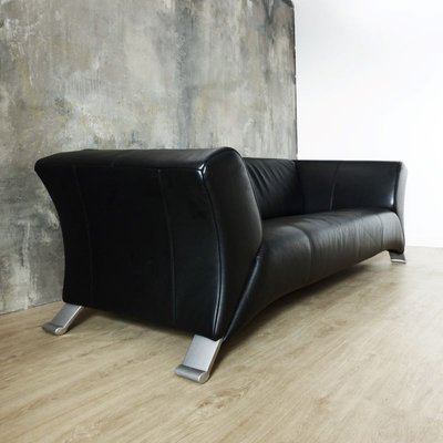 Black Leather 3-Seat Sofa by Rolf Benz, 2000s-WK-838728