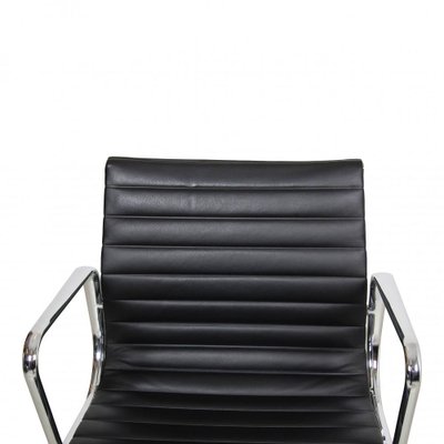 Black Leather and Chrome Ea-117 Office Chair by Charles Eames for Vitra-MTD-1400311