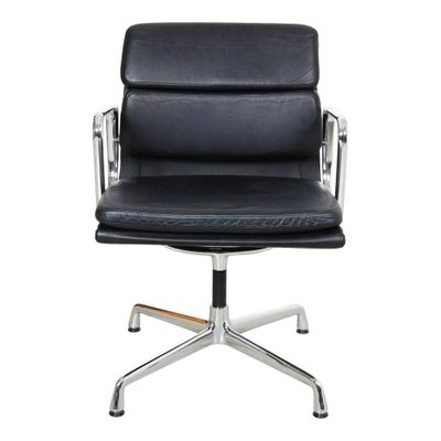 Black Leather and Chrome EA-208 Chair by Charles Eames for Vitra, 2000s-MTD-1400495