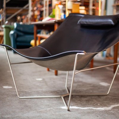 Black Leather and Steel 501 Semana Chair by David Weeks for Habitat UK, 1990s-QVY-1405446