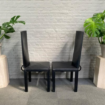 Black Leather Arcalla Chairs by Paolo Piva for B&B Italia, 1990s, Set of 2-OLQ-1821715