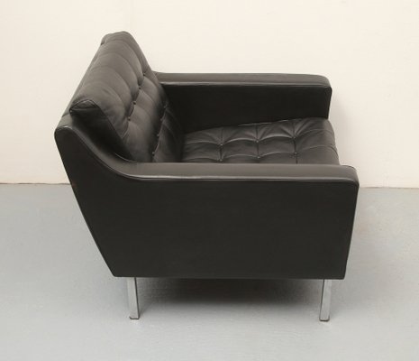 Black Leather Armchair, 1960s-PF-1238763