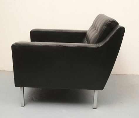 Black Leather Armchair, 1960s-PF-1238763