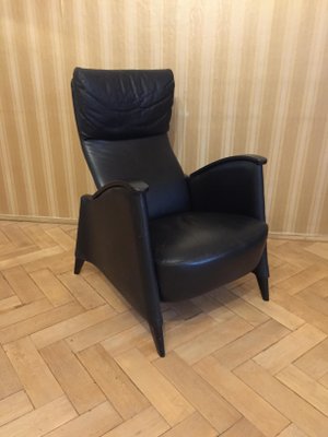 Black Leather Armchair, 1980s-KRS-644501