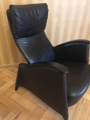 Black Leather Armchair, 1980s-KRS-644501