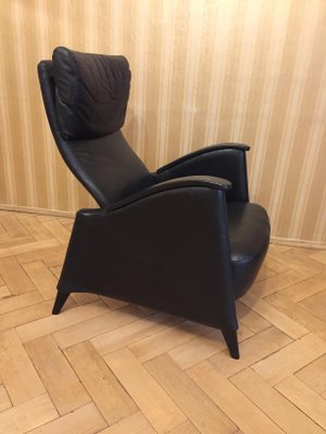 Black Leather Armchair, 1980s-KRS-644501