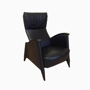 Black Leather Armchair, 1980s-KRS-644501