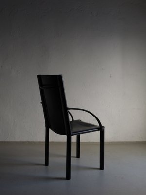 Black Leather Armchair by Carlo Bartoli for Matteo Grassi, Italy, 1980s-UAO-1819531