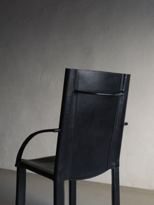 Black Leather Armchair by Carlo Bartoli for Matteo Grassi, Italy, 1980s-UAO-1819531