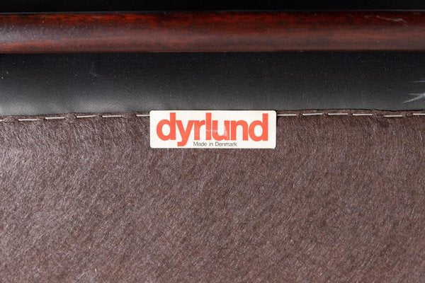 Black Leather Armchairs from Dyrlund, Denmark, 1980s, Set of 6-KMC-1427305