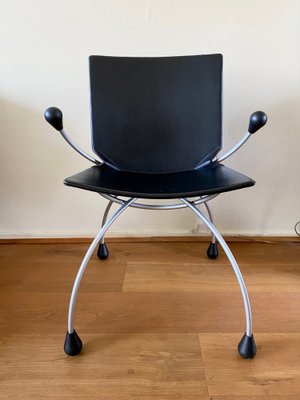 Black Leather Chair attributed to Karel Boonzaaier and Pierre Mazairac-LL-1795536