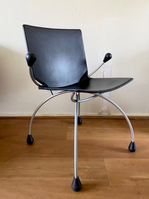 Black Leather Chair attributed to Karel Boonzaaier and Pierre Mazairac-LL-1795536