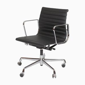 Black Leather EA-117 Office Chair by Charles Eames for Vitra-MTD-1400293