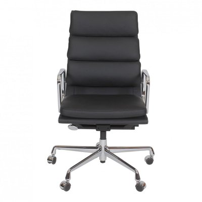 Black Leather EA-219 Office Chair by Charles Eames for Vitra, 1960s-MTD-1400290