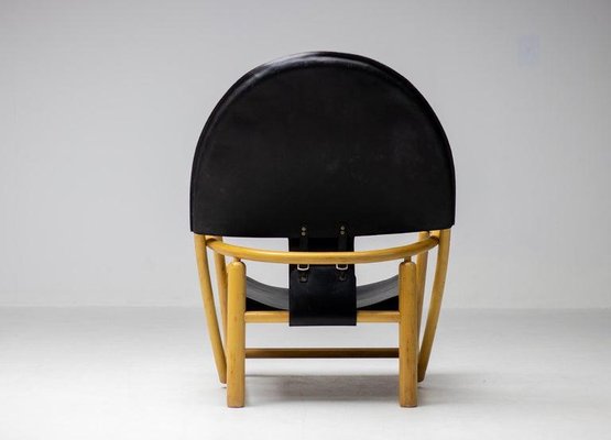 Black Leather Hoop Chair G23 by Piero Palange & Werther Toffoloni for Germa-WN-1293788