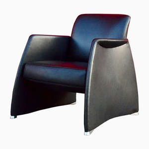 Black Leather Lounge Chair from de Sede, 1990s-UF-709177