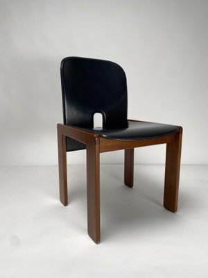 Black Leather Model 121 Chairs attributed to Tobia Scarpa for Cassina, Italy, 1967, Set of 2-KKZ-1814235