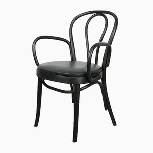 Black Leather No. 18 Chair with Arms by Michael Thonet for Thonet-HGJ-975714