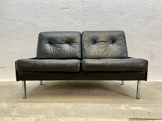 Black Leather Sofa, 1970s-ZFK-2041348