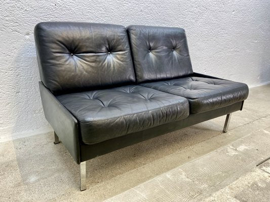 Black Leather Sofa, 1970s-ZFK-2041348